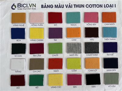 Bảng Màu Vải Thun Cotton May Đồng Phục Tại BiCi
