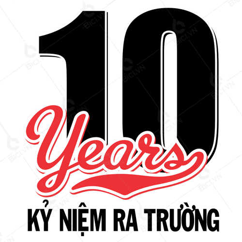 Logo 10 năm ngày ra trường đẹp | Logo họp lớp | Đồng phục BICI